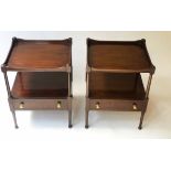LAMP TABLES, a pair, George III design mahogany, each with undertier and drawer,