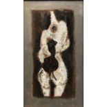 PAUL DUFAN (1897-1989) 'The Clown', mixed media, signed and framed, Grosvenor Gallery label verso,