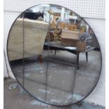 WALL MIRROR, vintage French style, antiqued segmented plate, circular design, 100cm diam.