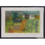 JOHN PIPER (1903-1997) 'Garden', lithograph, 43cm x 63cm, signed and framed.