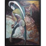 HILDA JILLARD (1899-1975), 'What future', oil on canvas, 112cm x 87cm, signed,