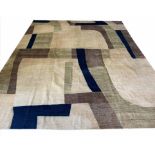 CONTEMPORARY ABSTRACT CARPET, 375cm x 301cm, hand knotted wool.