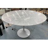 AFTER EERO SAARINEN TULIP STYLE DINING TABLE, 74cm H x 120cm Diam.