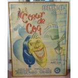 COER DE COQ FILM POSTER, vintage French, circa 1946, 162cm x 122cm.