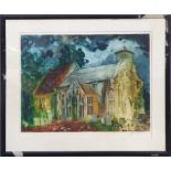 JOHN PIPER (1903-1992) 'Church', lithograph, signed, 42cm x 53cm, framed.