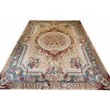 FINE AUBUSSON SAVONNERIE DESIGN CARPET, 354cm x 251cm, neoclassical design.