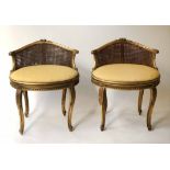 BERGERE WINDOW SEATS, a pair,