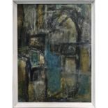 MANNER OF PETER LANYON, 'Abstract' oil on board, 60cm x 45cm, with incised signature.