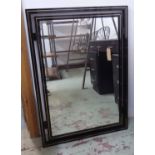 PIERRE VANDEL WALL MIRROR, vintage 1970's French, signed on frame, 70.5cm x 100cm.