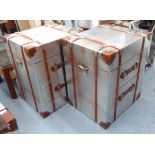 FLIGHT COMMANDER'S SIDE CHESTS, a pair, Aviator style design, two drawers, 51cm x 41cm x 61cm.