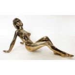 FONDICA CO ART, sculpture of reclining female, circa 1990's, 30cm L x 17cm H.