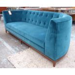 AMY SOMERVILLE TALAY SOFA, buttoned back velvet finish, 240cm W.