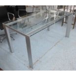 STUA DENEB TABLE BY JESÚS CASCA, anodised aluminium and tempered glass, 150cm L x 80cm W x 73cm H.