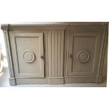 SIDE CABINET, French Louis XVI style, traditionally grey painted,