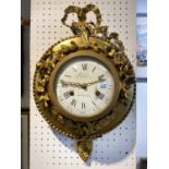 CARTEL CLOCK, 19th century gilt bronze the dial signed Lepaute/Hger du Roy, 46cm x 30cm approx.