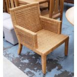 PAOLO MOSCHINO FOR NICHOLAS HASLAM BERGERE ARMCHAIR, rattan, 80cm H.