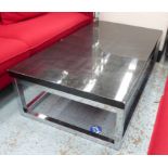 ANDREW MARTIN LOW TABLE, on polished metal base, 140cm x 80cm x 40cm.