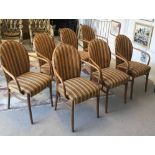 DINING CHAIRS, a set of seven,