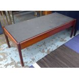 LOW TABLE, mid 20th century Danish rosewood with an inset slate top, 129cm W x 59cm D x 47cm H.