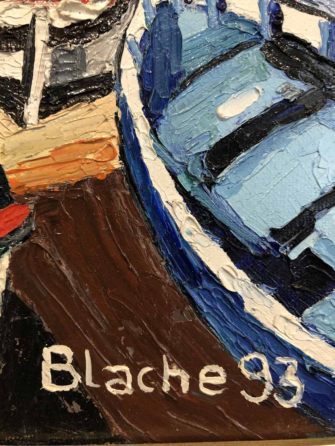 BLACHE (20th century France), 'Valloon de aufes, Marseilles', oil on canvas, 60cm x 49cm, - Image 3 of 3