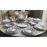 DINNER SERVICE, English fine bone china spode 'Blue colonel' 12 place, 6 piece setting,