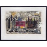 JOHN PIPER (1903-1992) 'Parliament Square', lithograph, 41cm x 62cm, monogrammed, framed.