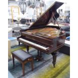 CHAPPELL BABY GRAND PIANO, mahogany case with stool, 145cm W x 187cm D.