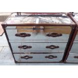 ANDREW MARTIN HOWARD STEEL AND LEATHER CHEST OF DRAWERS, 100cm x 50cm x 90cm.