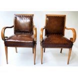 BRIDGE ARMCHAIRS, a pair,