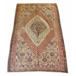 FINE ANTIQUE SENNEH KILIM, 185cm x 123cm.