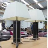 ANDREW MARTIN BALFOUR TABLE LAMPS, a pair, with shades, 75cm H.