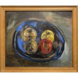 JEAN-BAPTISTE GRANGER (France 1911-1974) 'Fruit Bowl Still Life', oil on board, framed, 44cm x 36cm.