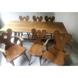 DINING TABLE AND CHAIRS,