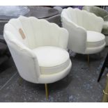 SIDE CHAIRS, a pair, French Art Deco style, ivory white finish, 80cm x 52cm x 82cm H.