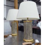 VAUGHAN CATANIA VASE TABLE LAMPS, a pair, with shades, 65cm H.