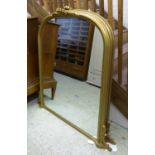 OVERMANTEL, Victorian style gilt with a shell surmount, (similar style to the previous lot),