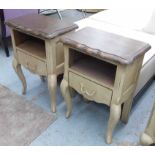NIGHT STANDS, a pair, French provincial style, painted, each with single drawer 45cm x 26cm x 65cm.