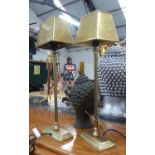 LIBRARY READING LAMPS, a pair, in the English country house style, 60cm H.