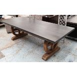 FARMHOUSE DINING TABLE, with zinc top, French style.