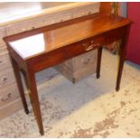 HALL TABLE, George III figured mahogany rectangular and adapted with short frieze drawer,