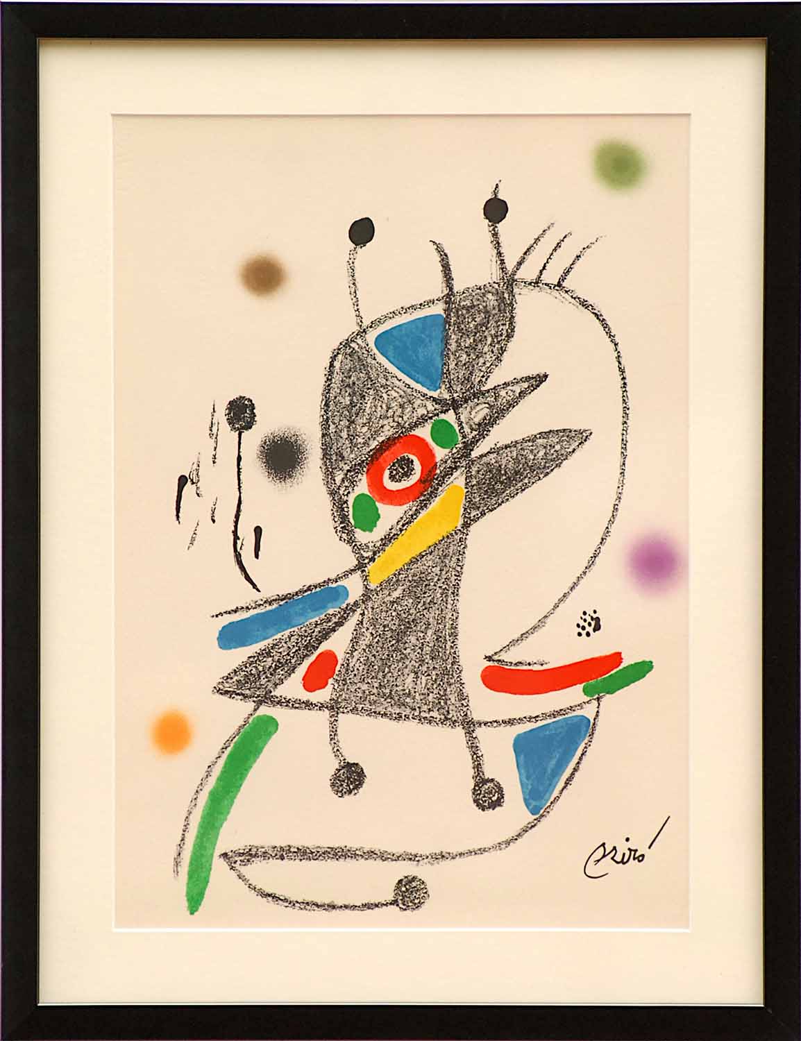 JOAN MIRO, 'Untitled Maravillas suite', lithograph, signed in the plate, 1975, 48cm x 34cm, framed.