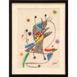 JOAN MIRO, 'Untitled Maravillas suite', lithograph, signed in the plate, 1975, 48cm x 34cm, framed.