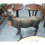 STUDY OF A DOE, stylised faux bronze finish, 89cm H.