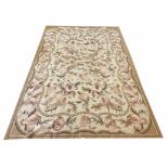 FINE AUBUSSON SAVONNERIE DESIGN CARPET, 281cm x 183cm.