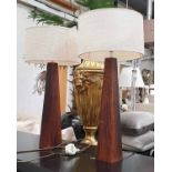 TABLE LAMPS, a pair, Linley style, with shades, 64cm H.