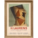 HENRI LAURENS, 'Sculptures en Pierre', 1958, Galerie Leiris, lithographic poster, 68cm x 48cm,