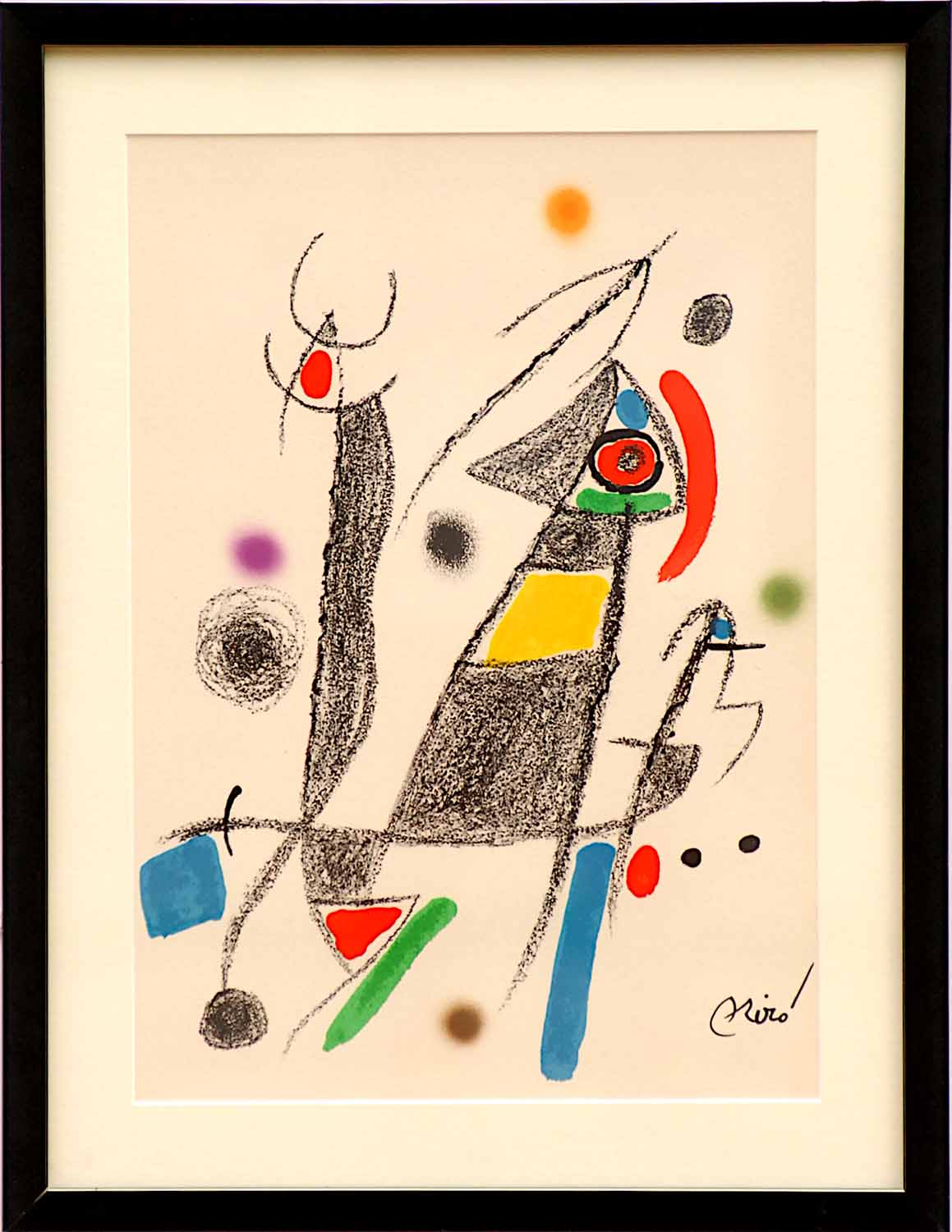 JOAN MIRO, 'Untitled Maravillas suite', lithograph, signed in the plate, 1975, 48cm x 34cm, framed.