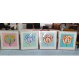 TROWBRIDGE GALLERY TULIP PRINTS, four, framed and glazed, 92cm x 87cm.