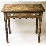 SIDE TABLE, mid 19th century painted and lined with frieze drawer,