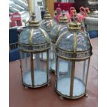 LANTERNS, a set of four, French style, gilt finish.